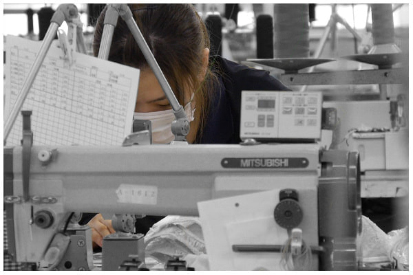 プロフェッショナルの縫製写真